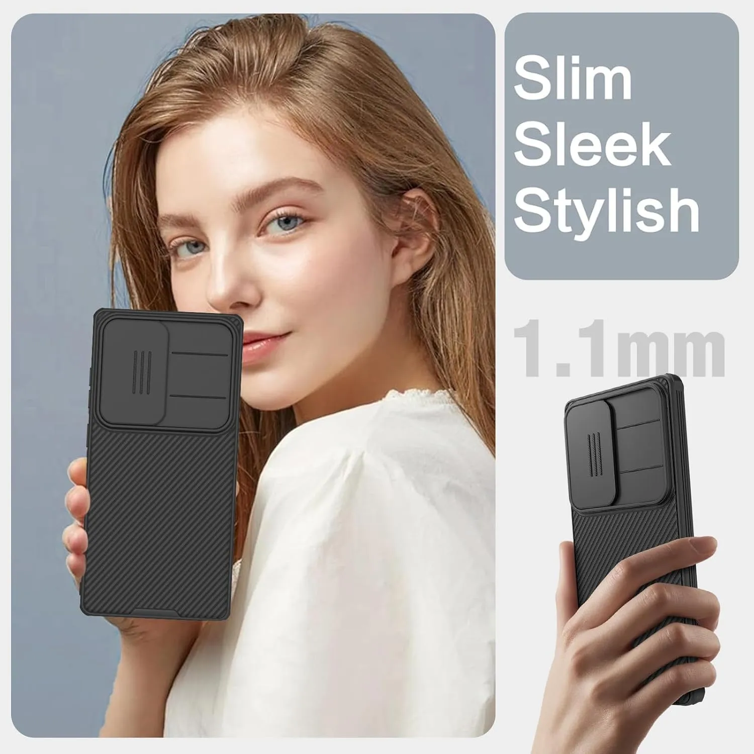 Nillkin for Samsung Galaxy S25 Ultra Magnetic Case with Camera Cover, [Magnet Accessories] Mil-Grade Shockproof Protective Hard Cover Slim Phone Case for Galaxy S25 Ultra Cases 6.9'' Black