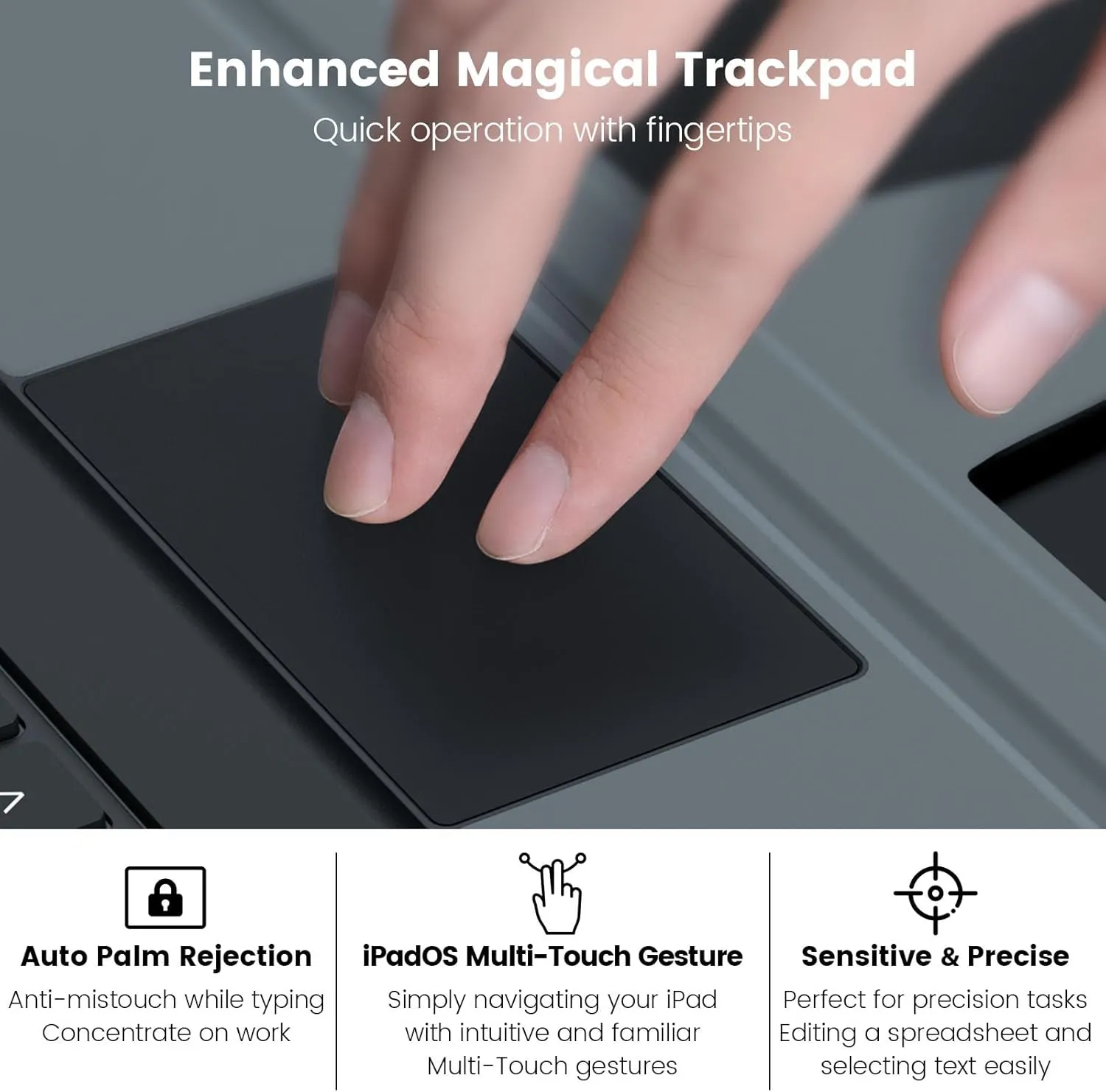 Nillkin iPad A16 (11th Gen) / 10th Gen Case with Detachable Keyboard, Magic Trackpad, Portrait/Landscape, Rugged Keyboard Case with Camera Cover for iPad 11th / 10th Generation (2025/2022), Black