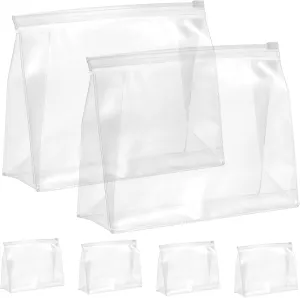NOLITOY 6 Pcs Clear Makeup Pouch Transparent Zippered Organizer Bags for Toiletries Cosmetics and Items Lightweight Portable Storage for Handbag and Travel