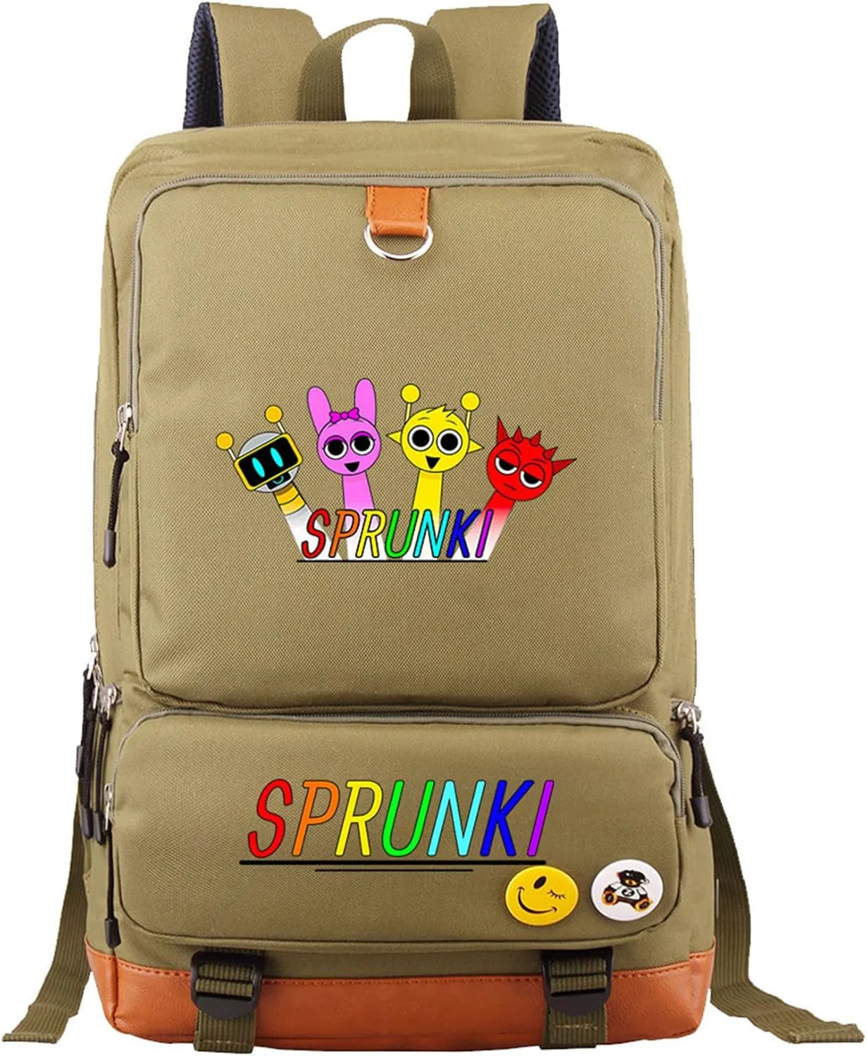 Novelty Sprunki Book Bag Teens Casual Backpack Lightweight Travel Rucksack Large Laptop Bag-Sturdy Canvas Daypack