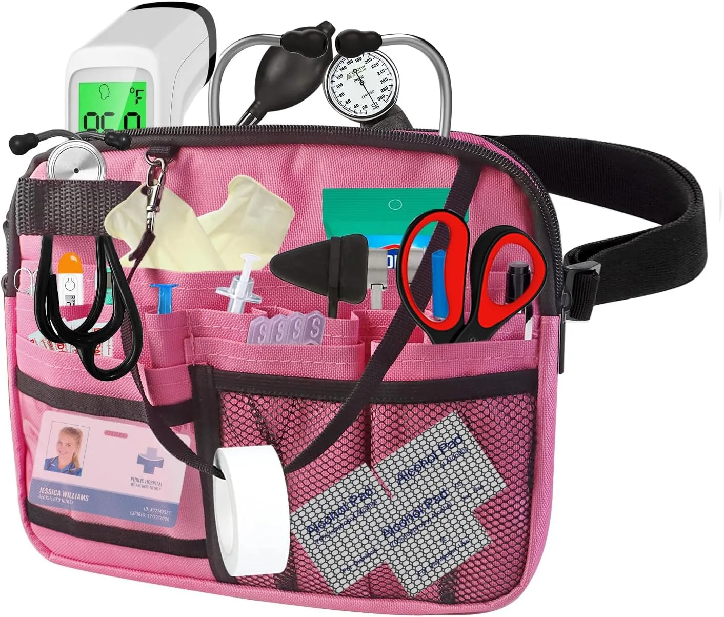 Nurse Fanny Pack, BOCZIF Nurse Pouch Waist Bag with Medical Gear Pockets, Tape Holder, and Utility Storage for Stethoscopes, Bandage Scissors & Emergency Supplies, Nurse Tool Belt for Women Men