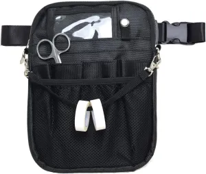 Nurse Fanny Pack, Multi Compartment Nursing Fanny Pack with Pockets | Utility Waist Bag for Work Supplies, Suit for Nurses, RN, Vet, EMT(Black)