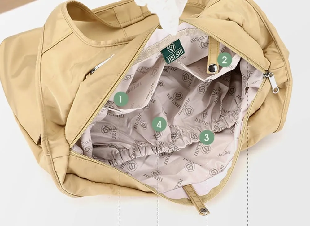 Nylon Purses for Women Nylon Hobo Waterproof Multi-pockets Shoulder Bag for Yoga Sports Work Travel 2025