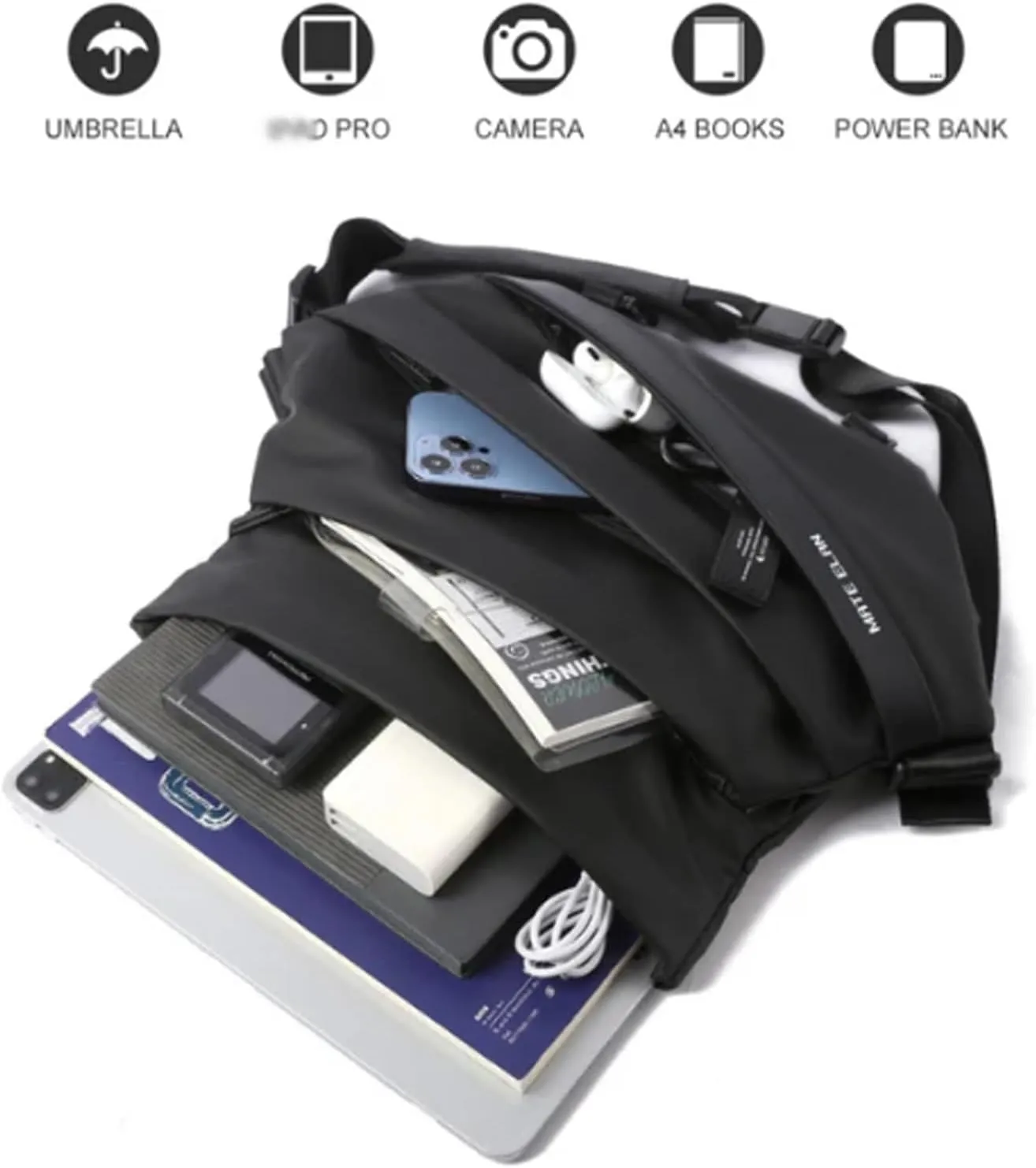 Obsidian Sling Bag, Crossbody for Men, Waterproof (Blue Black)