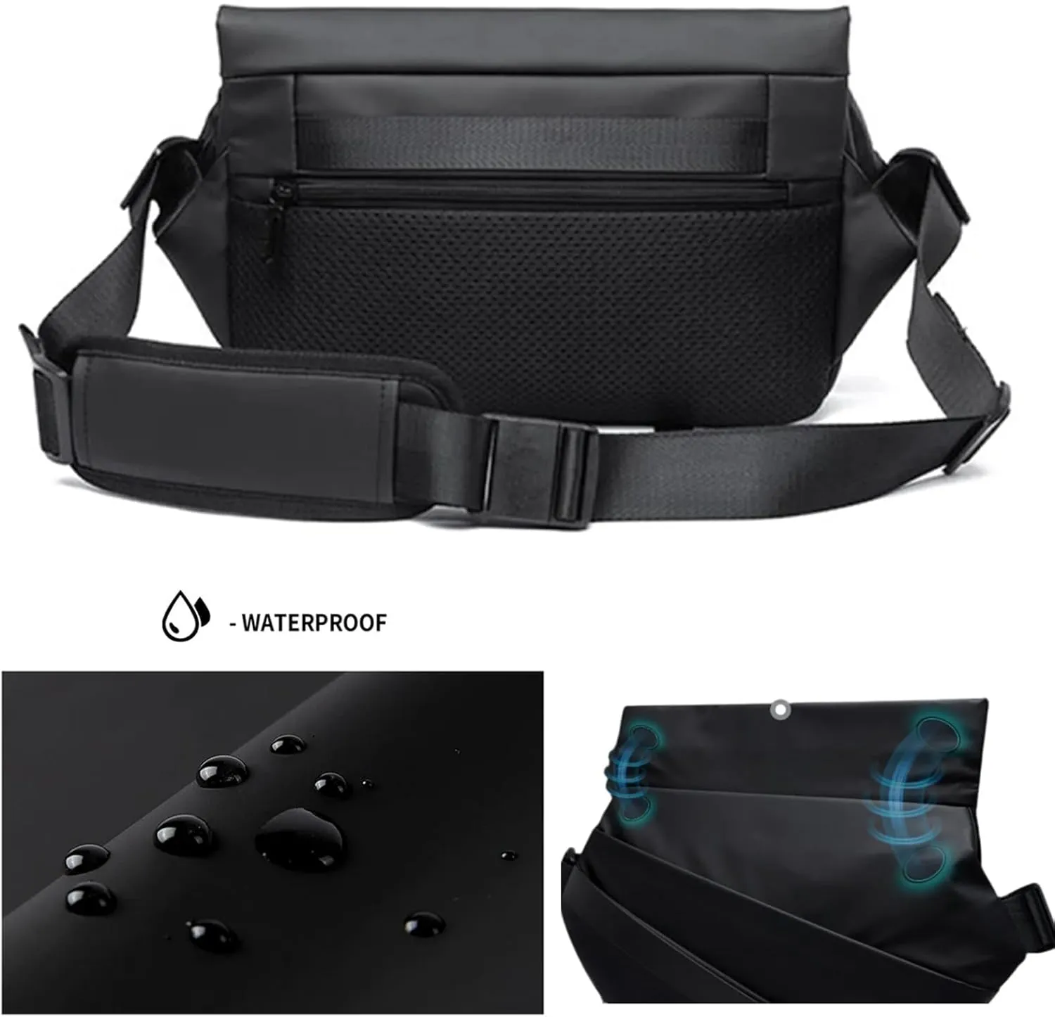 Obsidian Sling Bag, Crossbody for Men, Waterproof (Blue Black)