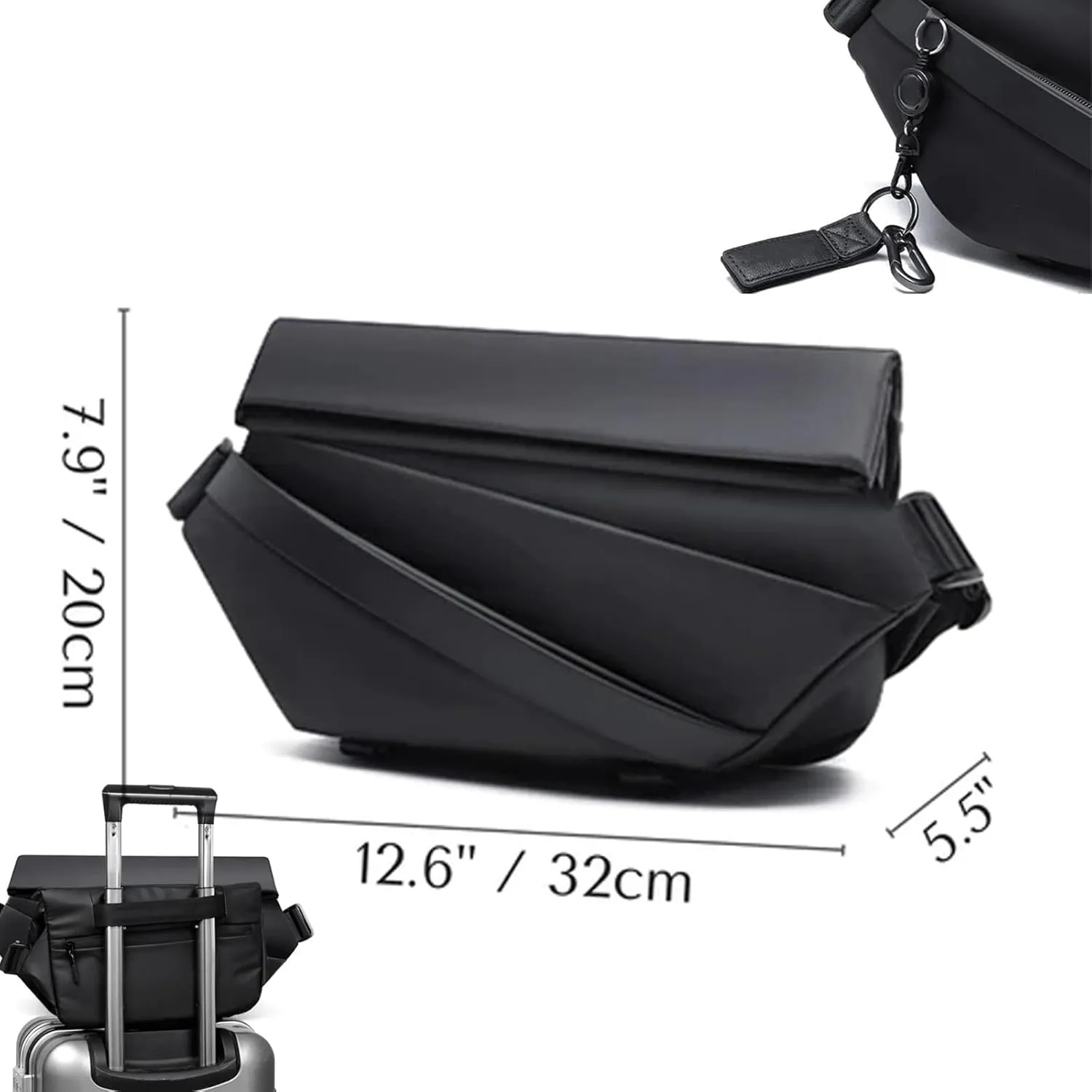 Obsidian Sling Bag, Crossbody for Men, Waterproof (Blue Black)
