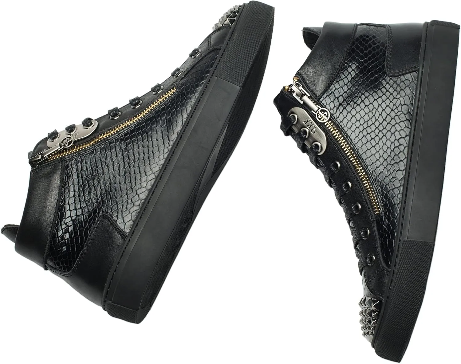OPP Metallic Fashion Shoes for Men High-top Luxury Casual Lace-Up Leather Sneakers Men Designer