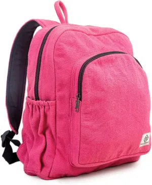 Organic Hemp Backpack Bag - Eco Friendly Durable Rustic Travel Hiking Friendly Lightweight Causal Bag by Freakmandu - Pink