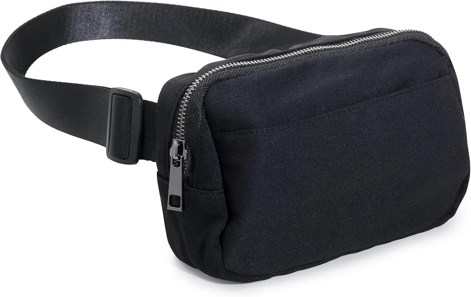 Organized Fanny Pack up to 59”, Black Crossbody Belt Bag, Plus Size 6 pockets, credit card slots, hole for dog bags, waist bag, kids women men gift, by Midnight Run