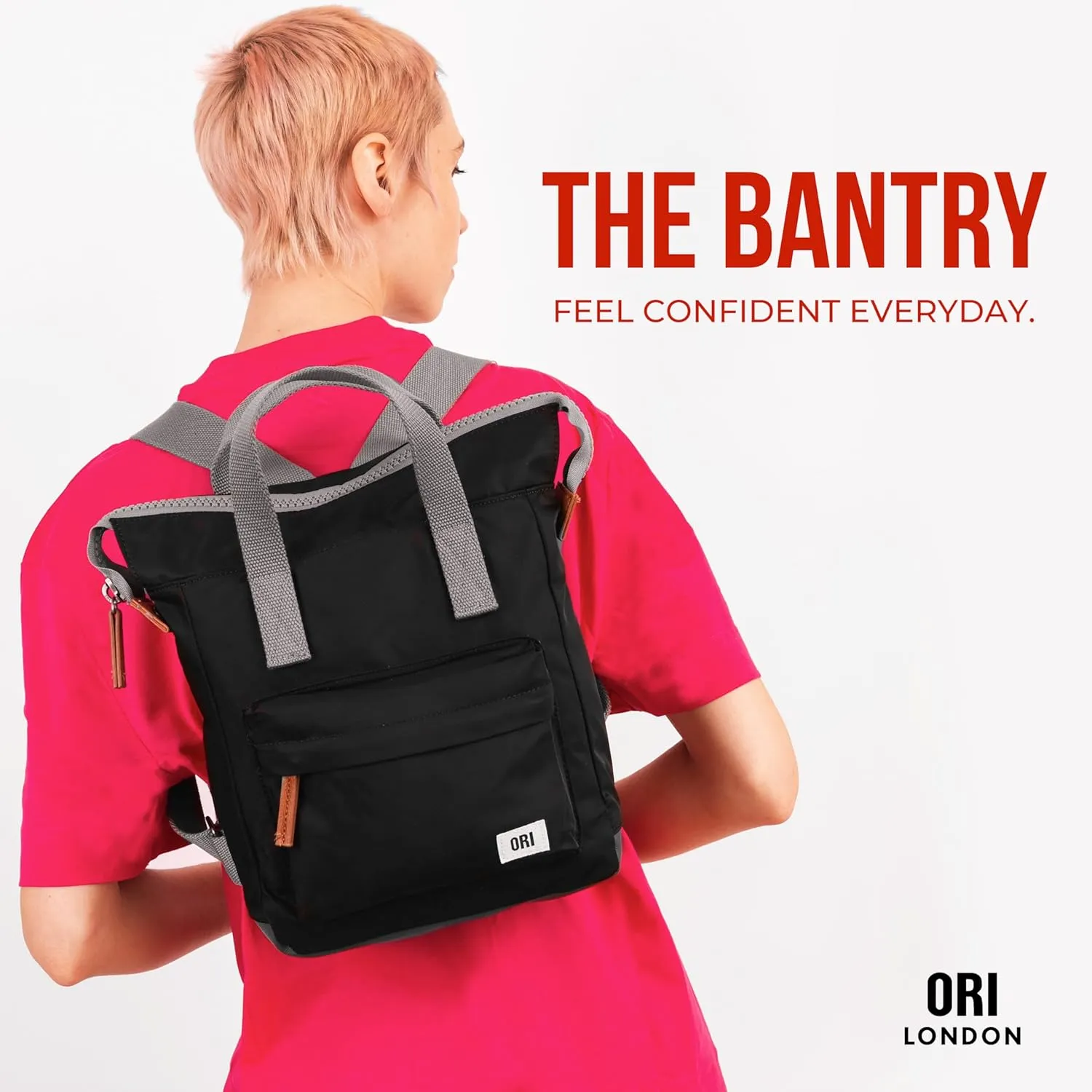 ORI LONDON Small Tote Bag Backpack - Nylon Tote Backpack for Women & Men - Wide Mouth, Chunky Zippers - The Bantry, Mellow Camo