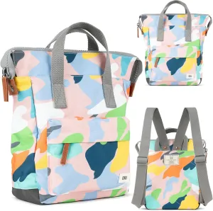 ORI LONDON Small Tote Bag Backpack - Nylon Tote Backpack for Women & Men - Wide Mouth, Chunky Zippers - The Bantry, Mellow Camo
