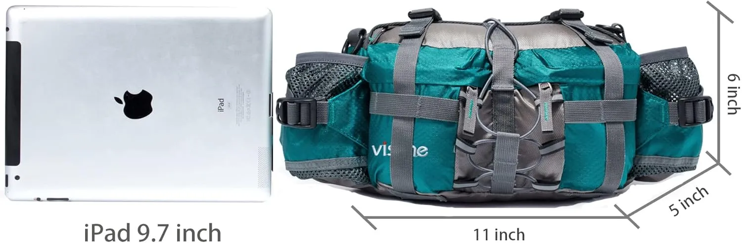 Outdoor Fanny Pack Hiking Fishing Waist bag 2 Water Bottle Holder Lumbar Pack