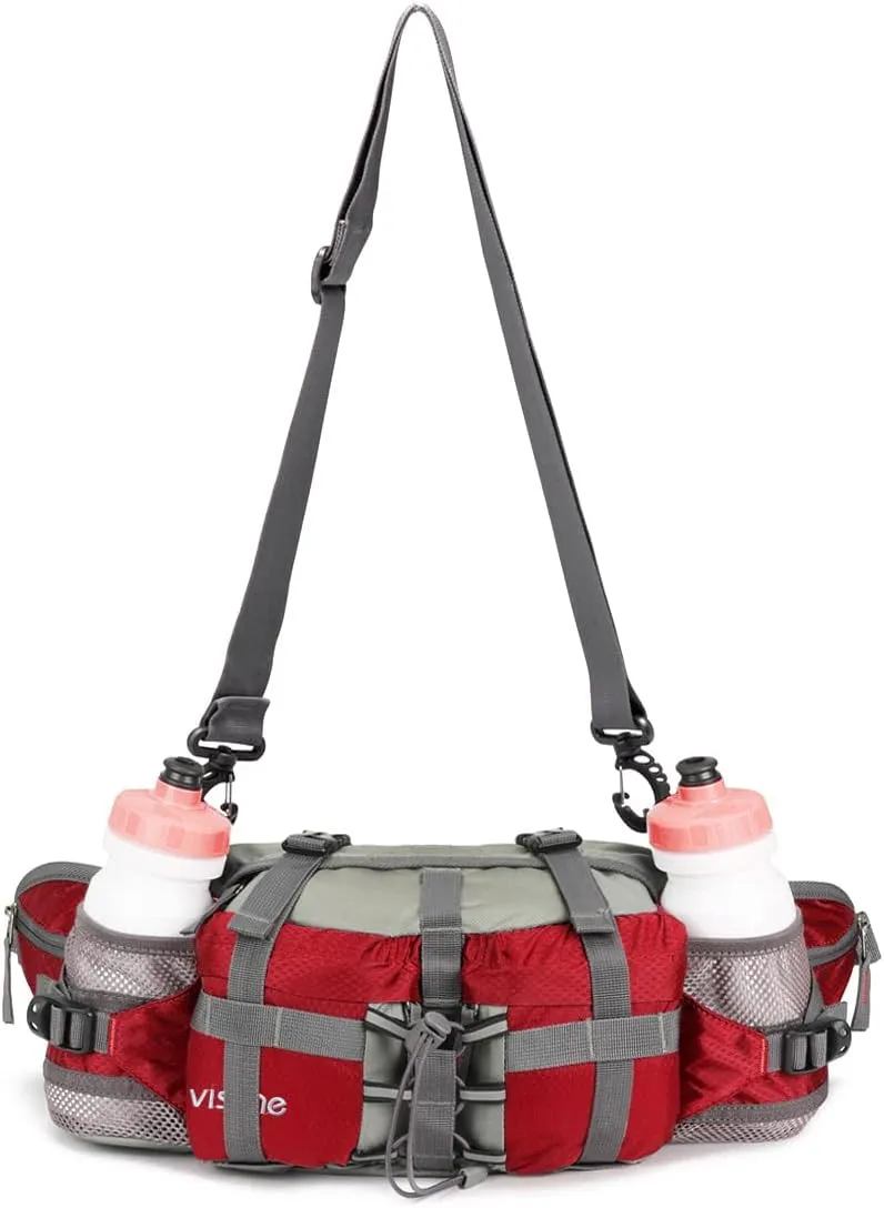 Outdoor Fanny Pack Hiking Fishing Waist bag 2 Water Bottle Holder Lumbar Pack