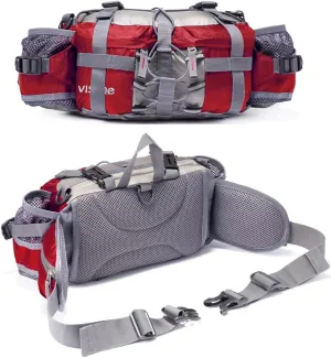 Outdoor Fanny Pack Hiking Fishing Waist bag 2 Water Bottle Holder Lumbar Pack