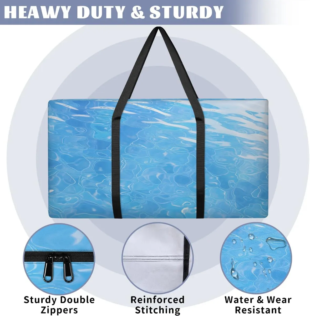 Oversized Moving Bags Abstract Sea Water Waterproof Storage Totes Large Storage Bags for Clothes Packing Bags for Moving Travel & Clothes Storage