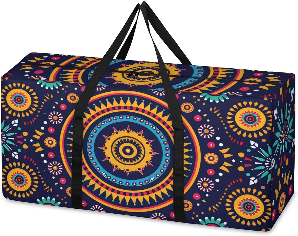 Oversized Moving Bags Boho Mandala Waterproof Storage Totes Large Storage Bags for Clothes Packing Bags for Moving Travel & Clothes Storage