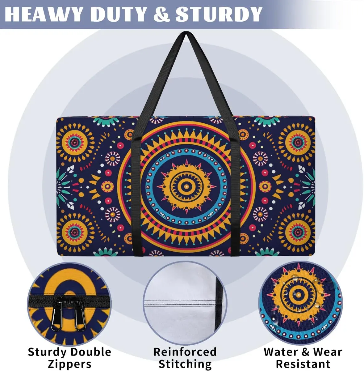 Oversized Moving Bags Boho Mandala Waterproof Storage Totes Large Storage Bags for Clothes Packing Bags for Moving Travel & Clothes Storage