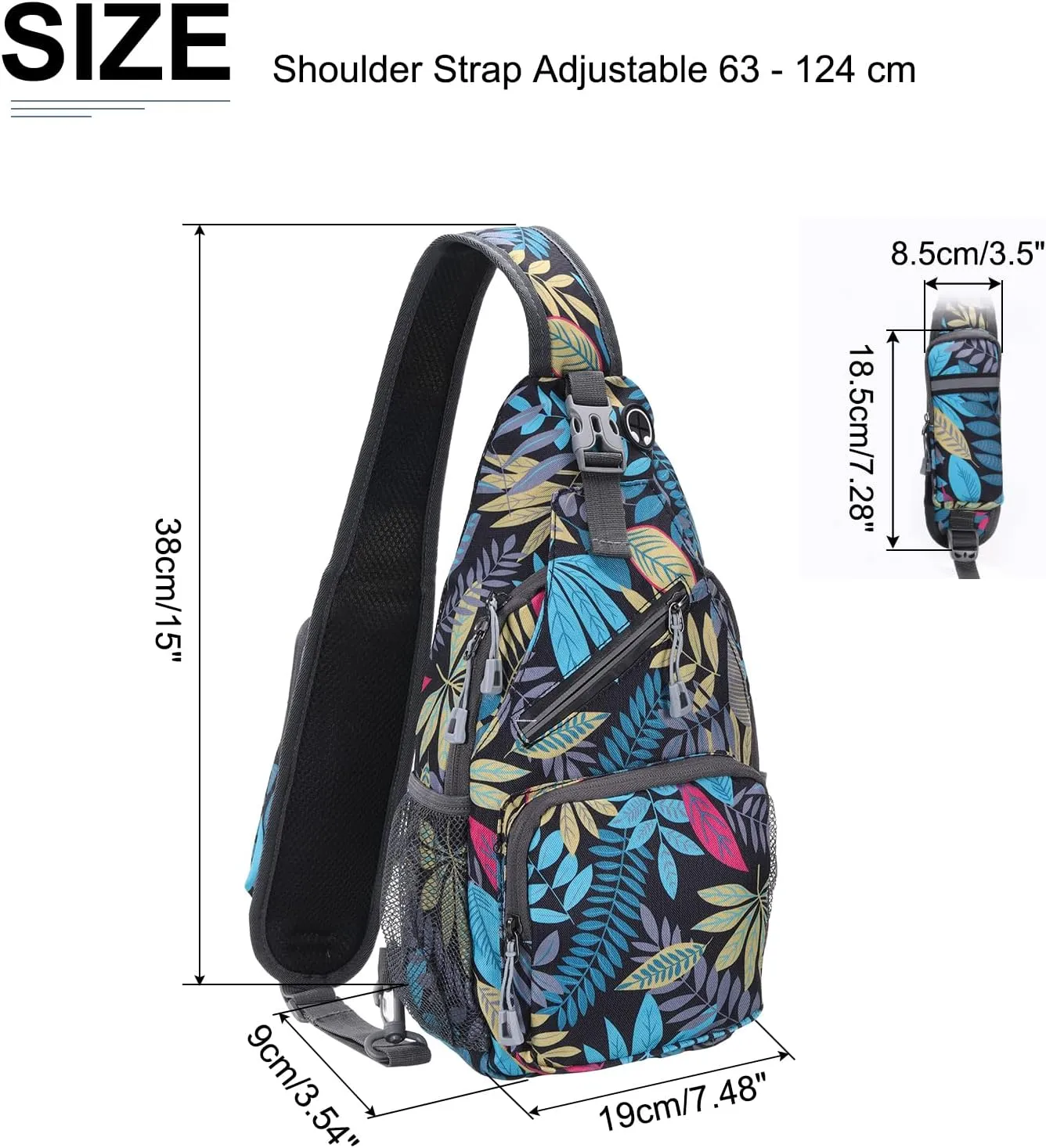 Oxford Small Sling Bag - Crossbody Backpack Casual Packs with Headphone Jack