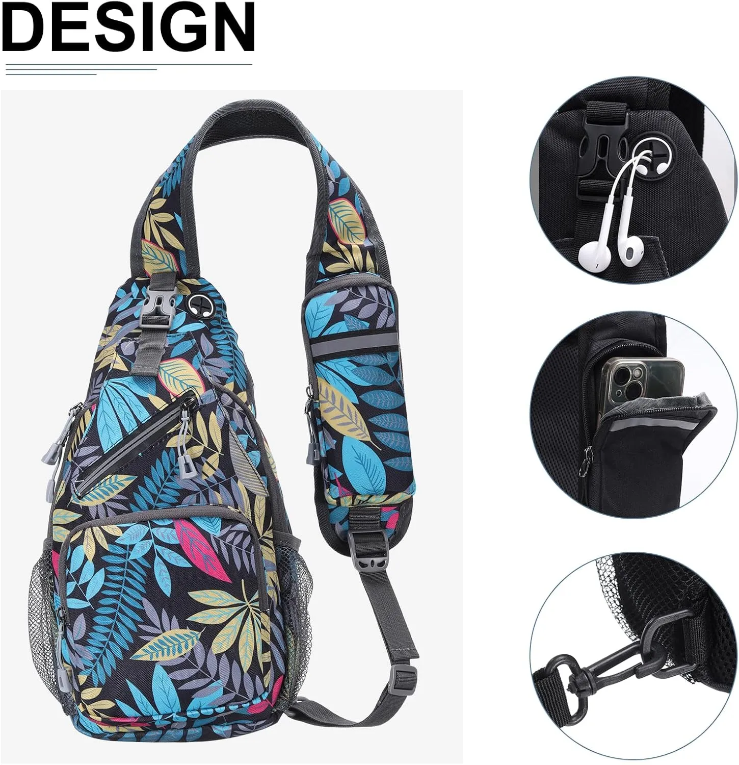 Oxford Small Sling Bag - Crossbody Backpack Casual Packs with Headphone Jack