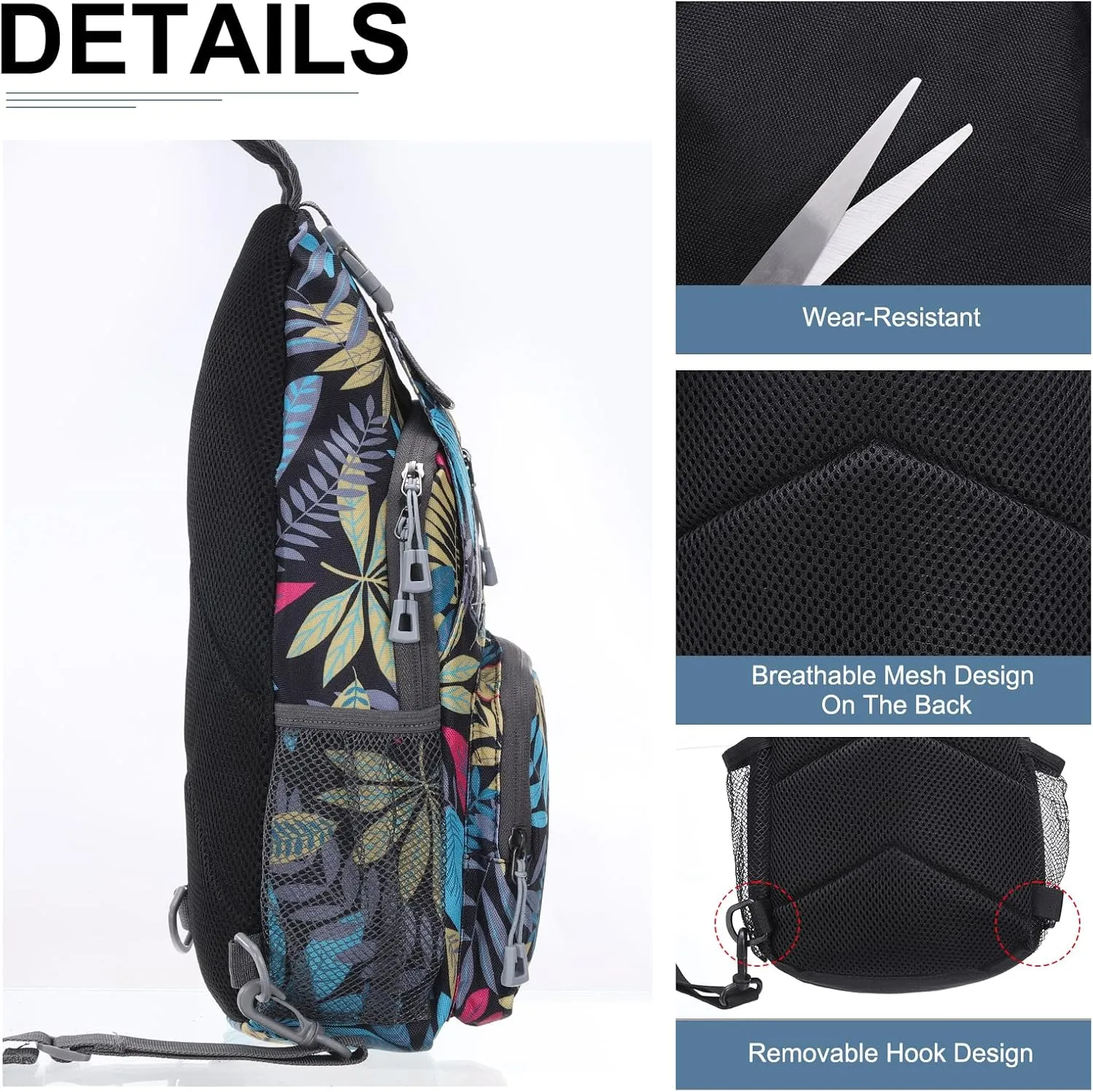 Oxford Small Sling Bag - Crossbody Backpack Casual Packs with Headphone Jack