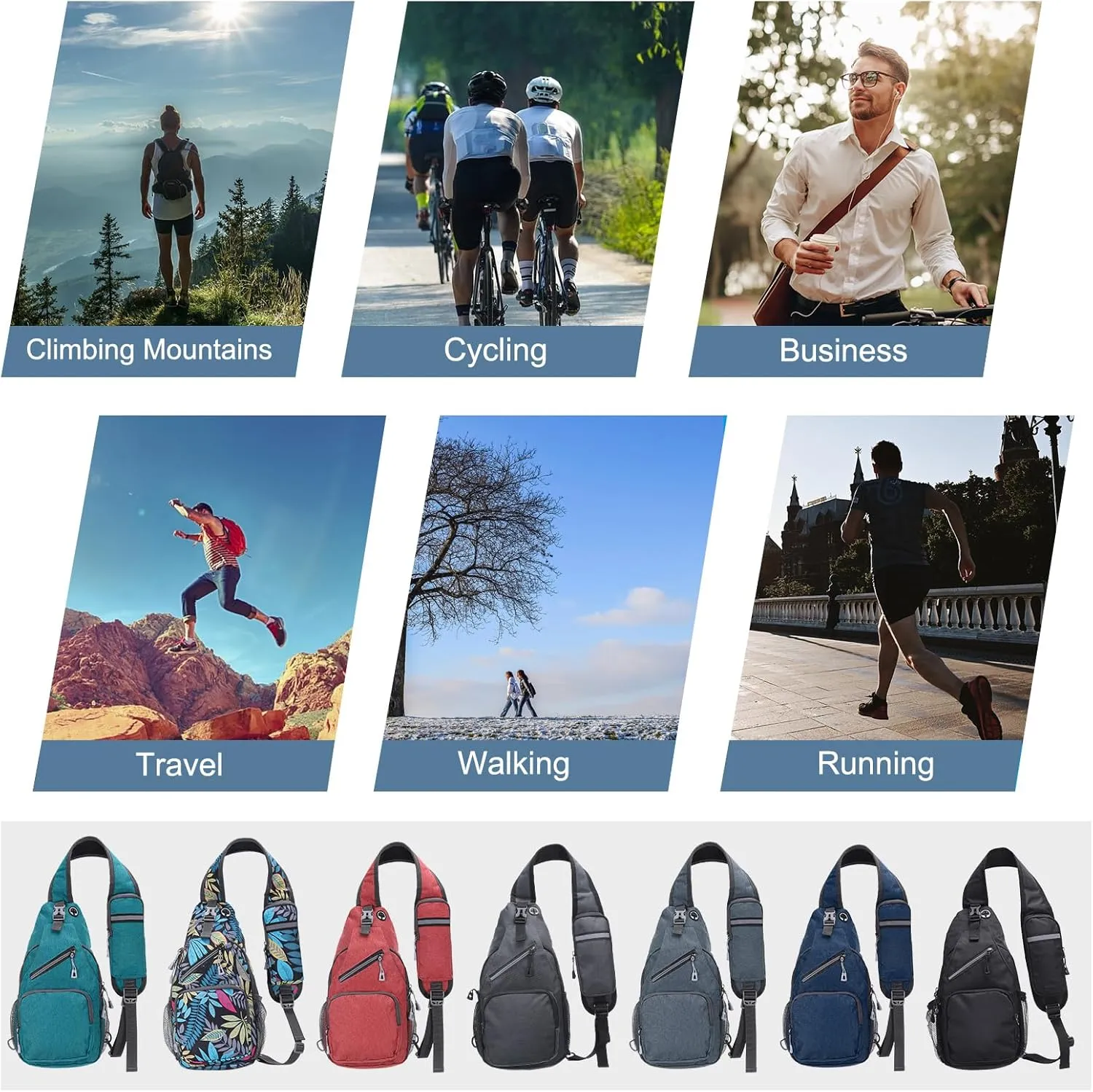 Oxford Small Sling Bag - Crossbody Backpack Casual Packs with Headphone Jack