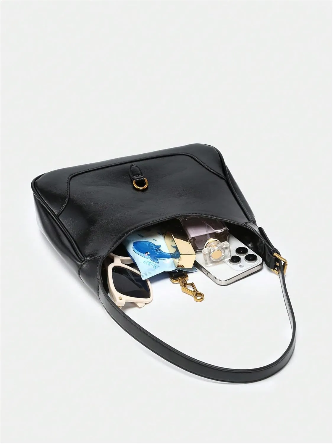 OYOANGLE Women's PU Leather Shoulder Bags Clasp Zipper Top Handle Handbags Adjustable Strap Vintage Hobo Purses