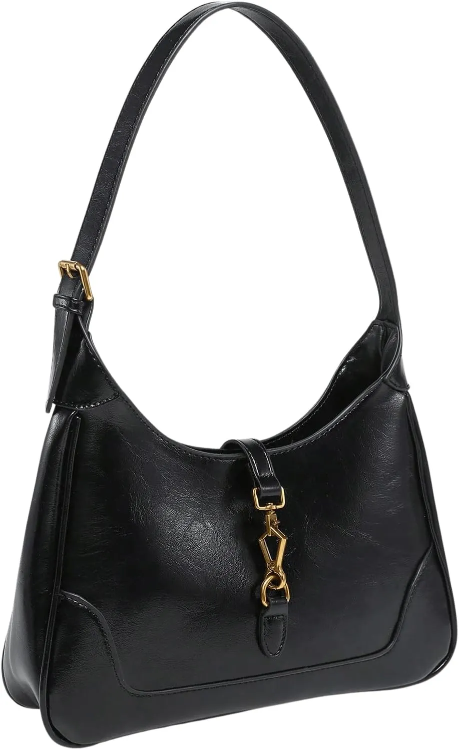 OYOANGLE Women's PU Leather Shoulder Bags Clasp Zipper Top Handle Handbags Adjustable Strap Vintage Hobo Purses