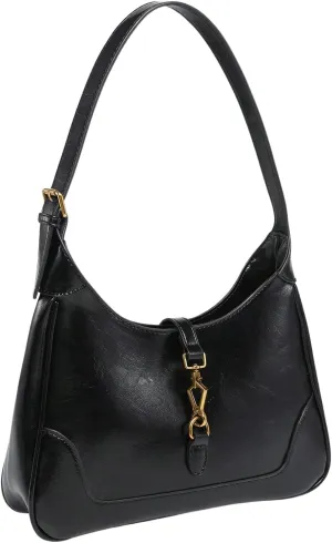 OYOANGLE Women's PU Leather Shoulder Bags Clasp Zipper Top Handle Handbags Adjustable Strap Vintage Hobo Purses