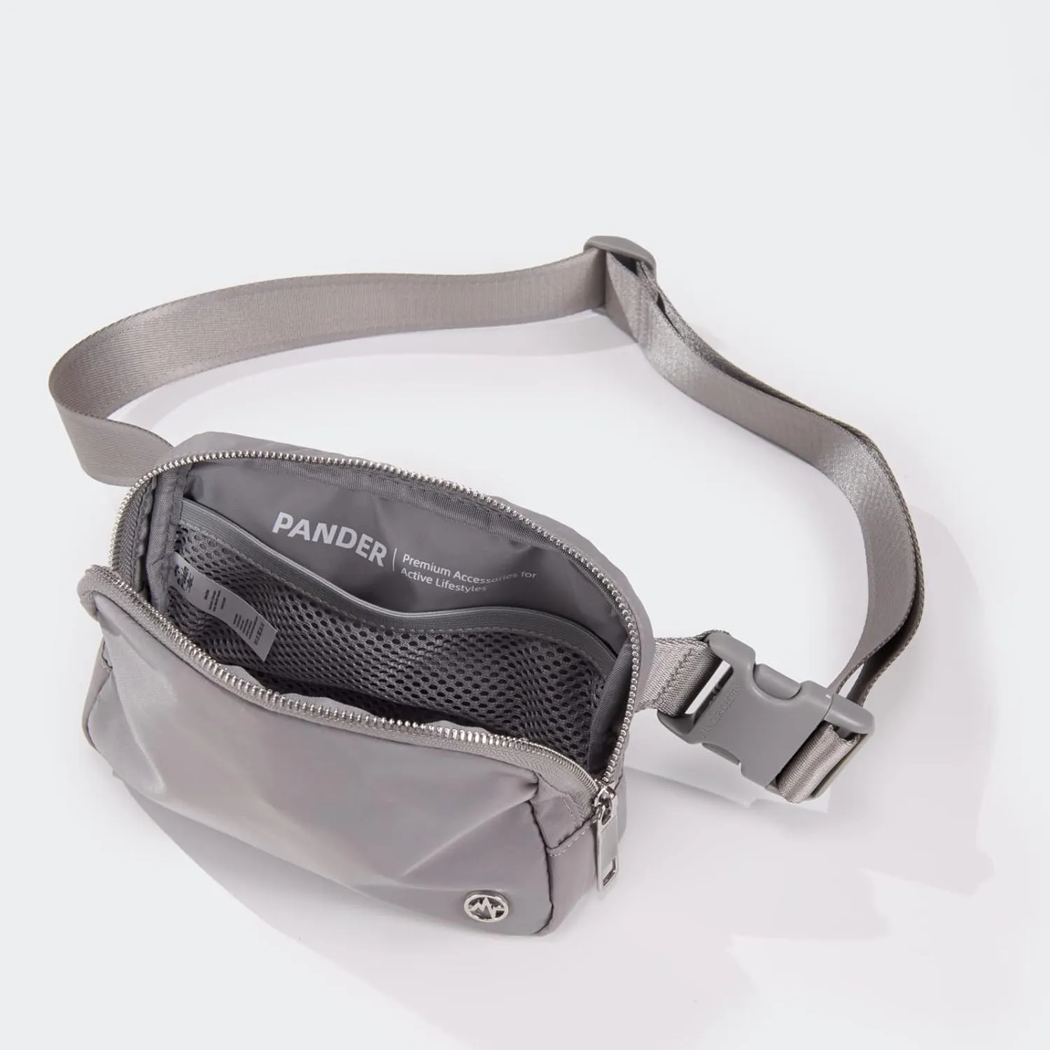 Pander Belt Bag for Women, Fashion Waist Packs, Crossbody Bags with Adjustable Strap (Light Grey).