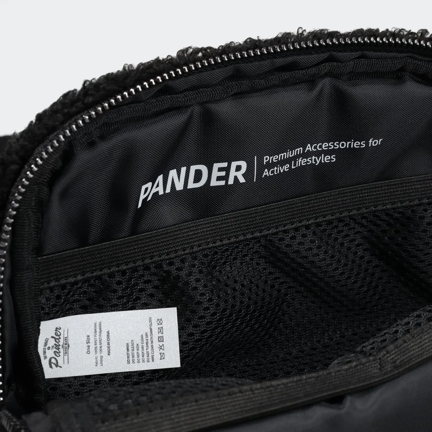 Pander Fanny pack Everywhere Fleece Belt Bag for Women and Men with Adjustable strap Belt, 1L. (Black)