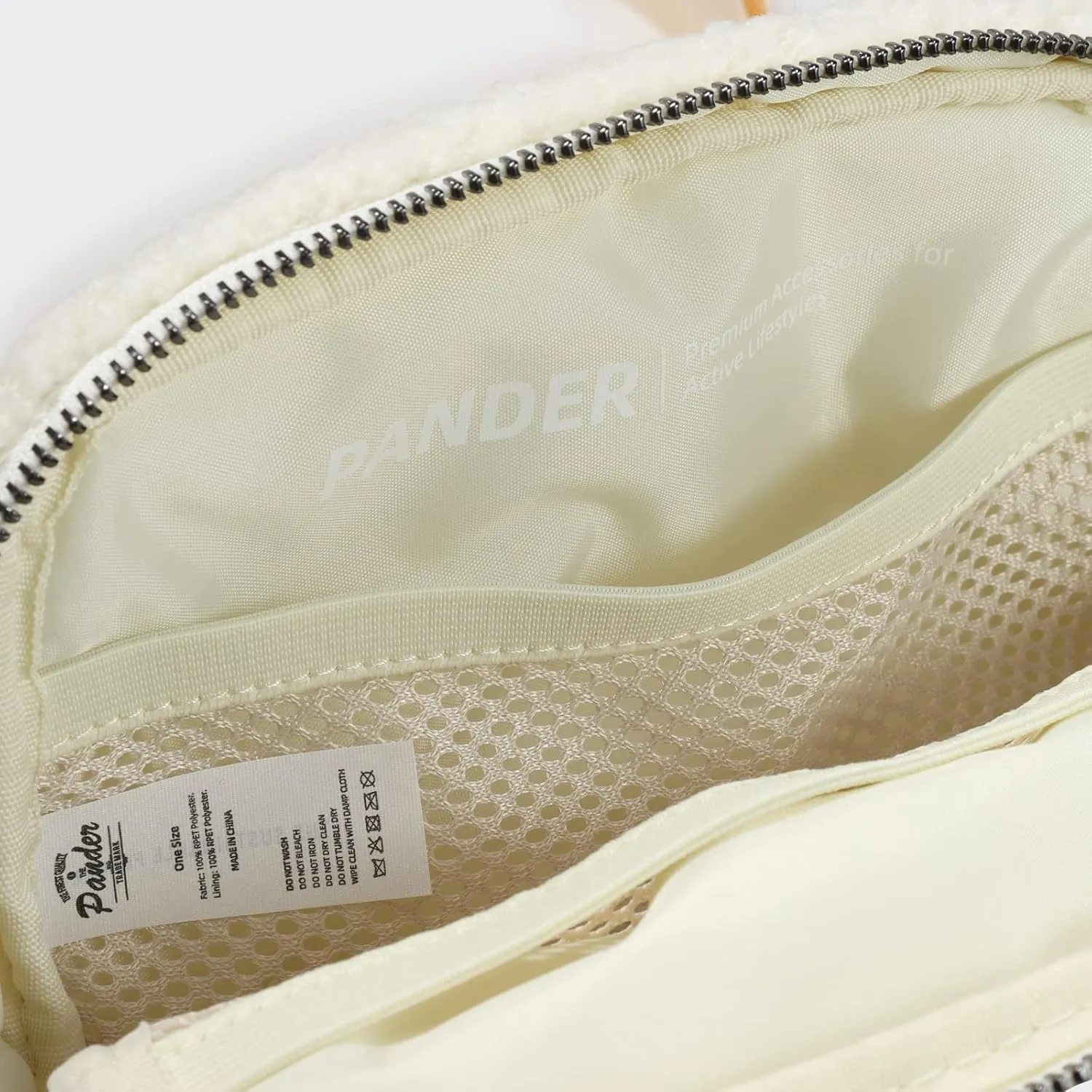 Pander Fanny pack Everywhere Fleece Belt Bag for Women and Men with Adjustable strap Belt, 1L. (Floral White)