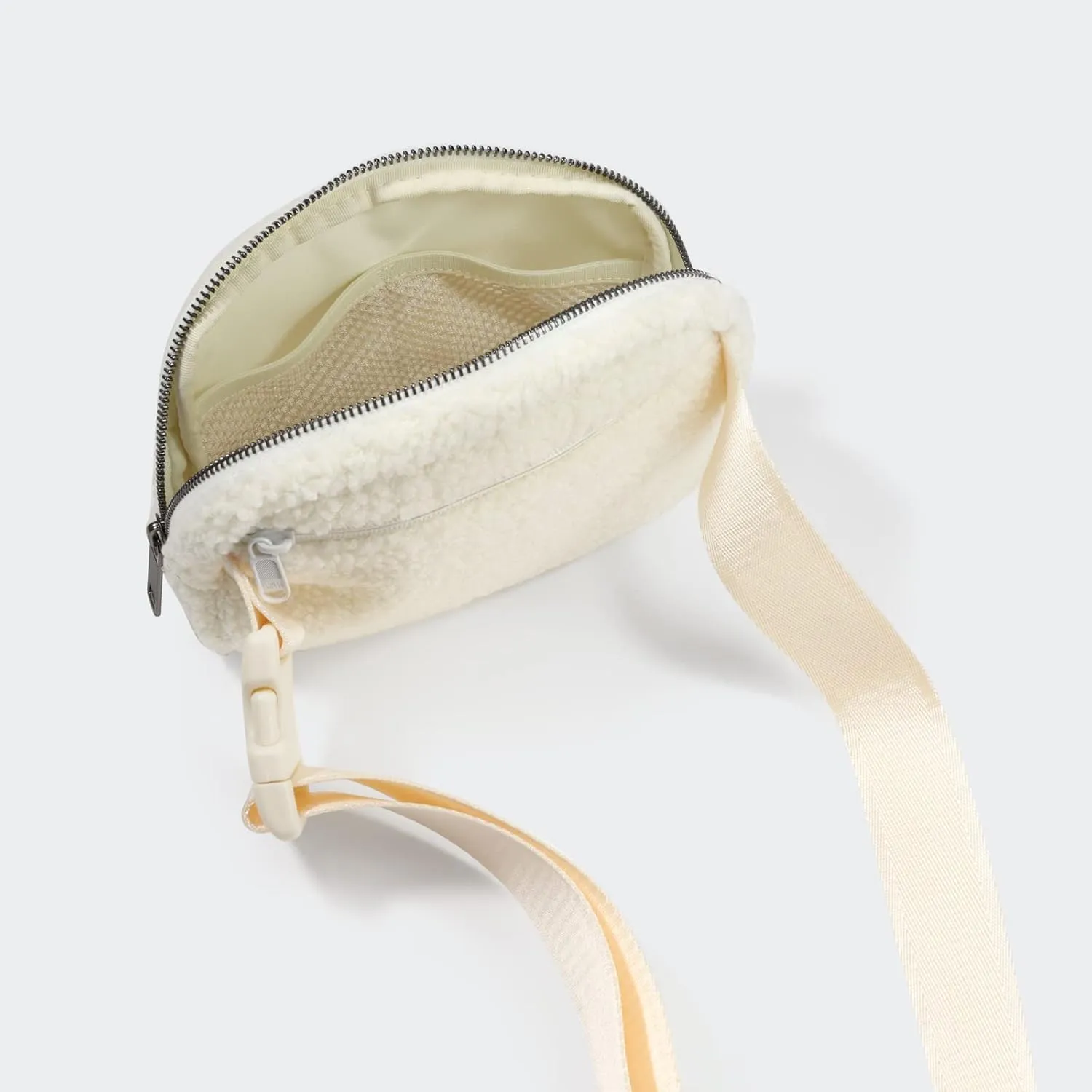 Pander Fanny pack Everywhere Fleece Belt Bag for Women and Men with Adjustable strap Belt, 1L. (Floral White)
