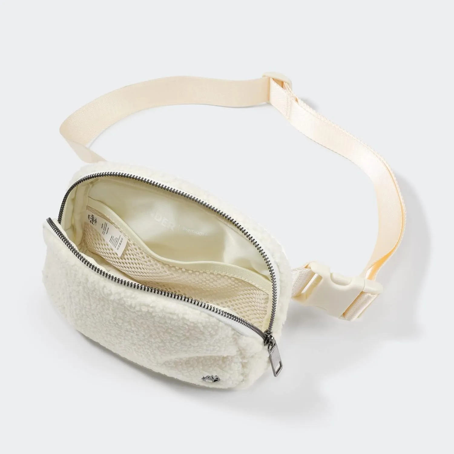 Pander Fanny pack Everywhere Fleece Belt Bag for Women and Men with Adjustable strap Belt, 1L. (Floral White)