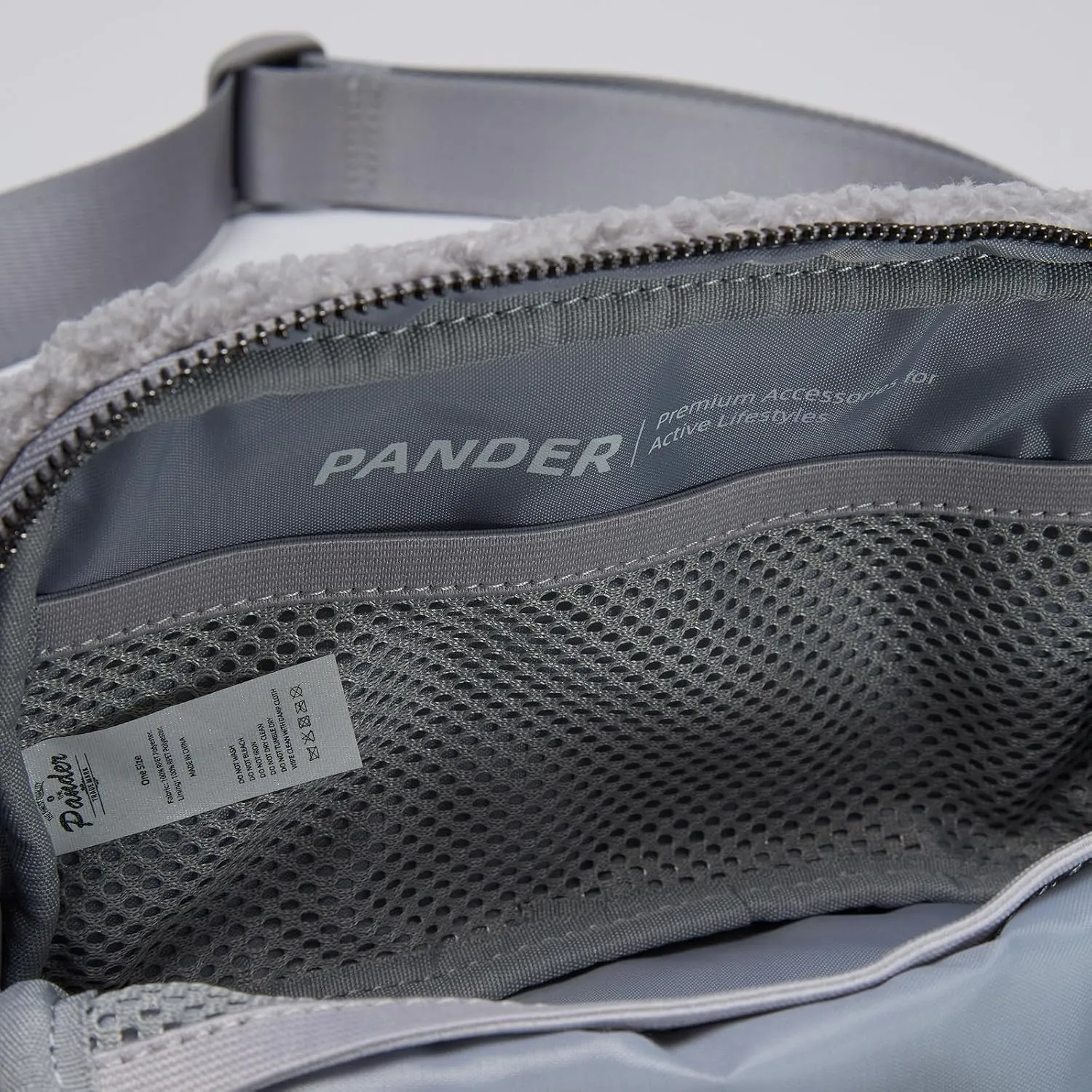 Pander Fanny pack Everywhere Fleece Belt Bag for Women and Men with Adjustable strap Belt, 1L. (Light Grey)