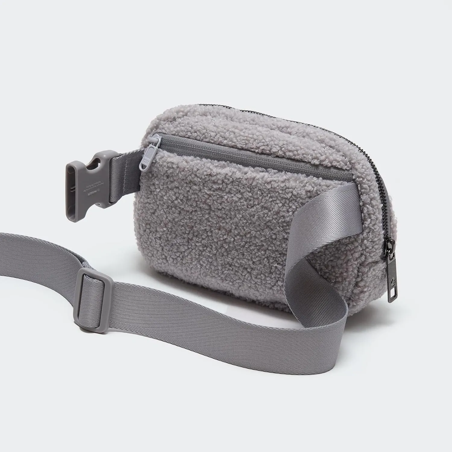 Pander Fanny pack Everywhere Fleece Belt Bag for Women and Men with Adjustable strap Belt, 1L. (Light Grey)