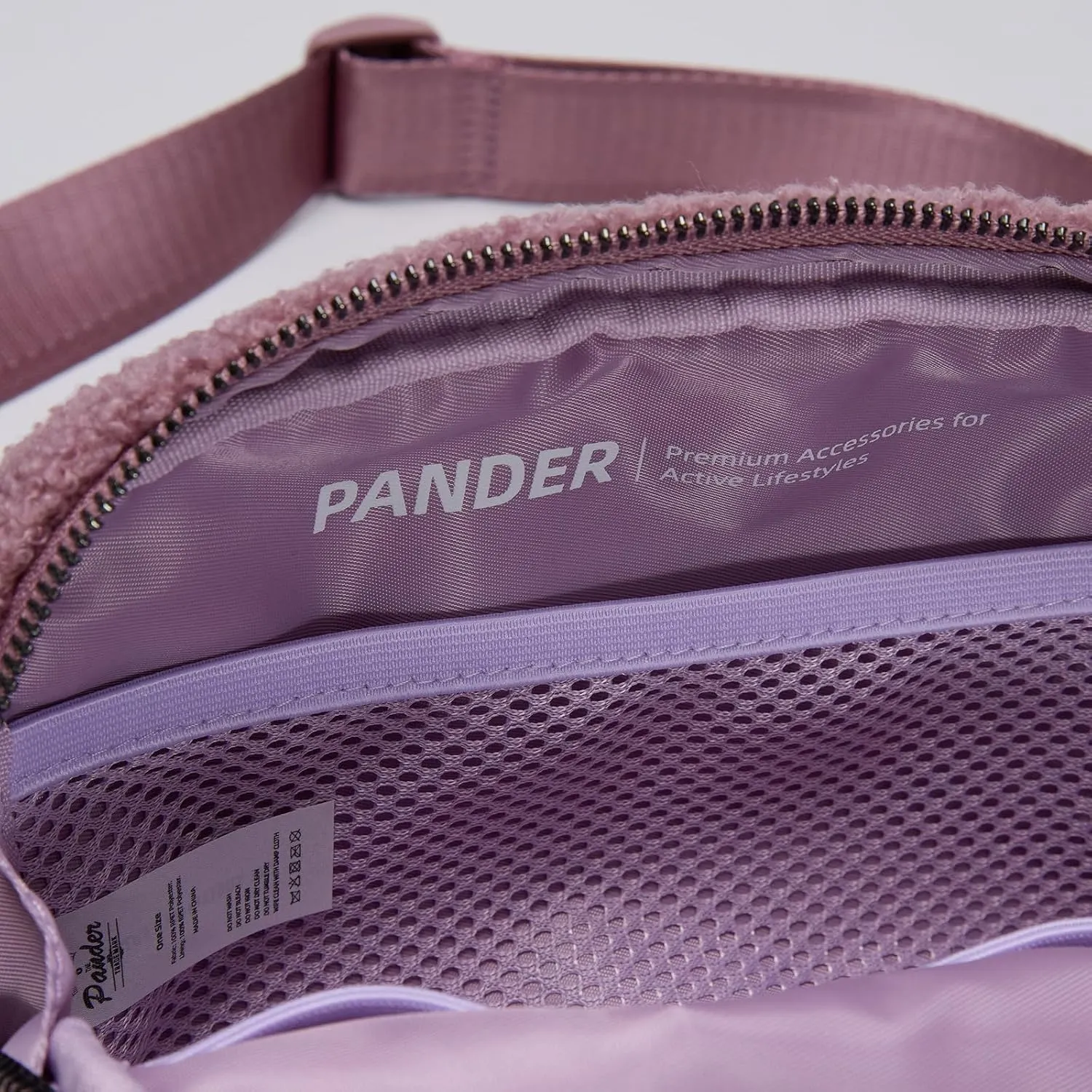 Pander Fanny pack Everywhere Fleece Belt Bag for Women and Men with Adjustable strap Belt, 1L. (Purple Lavender)