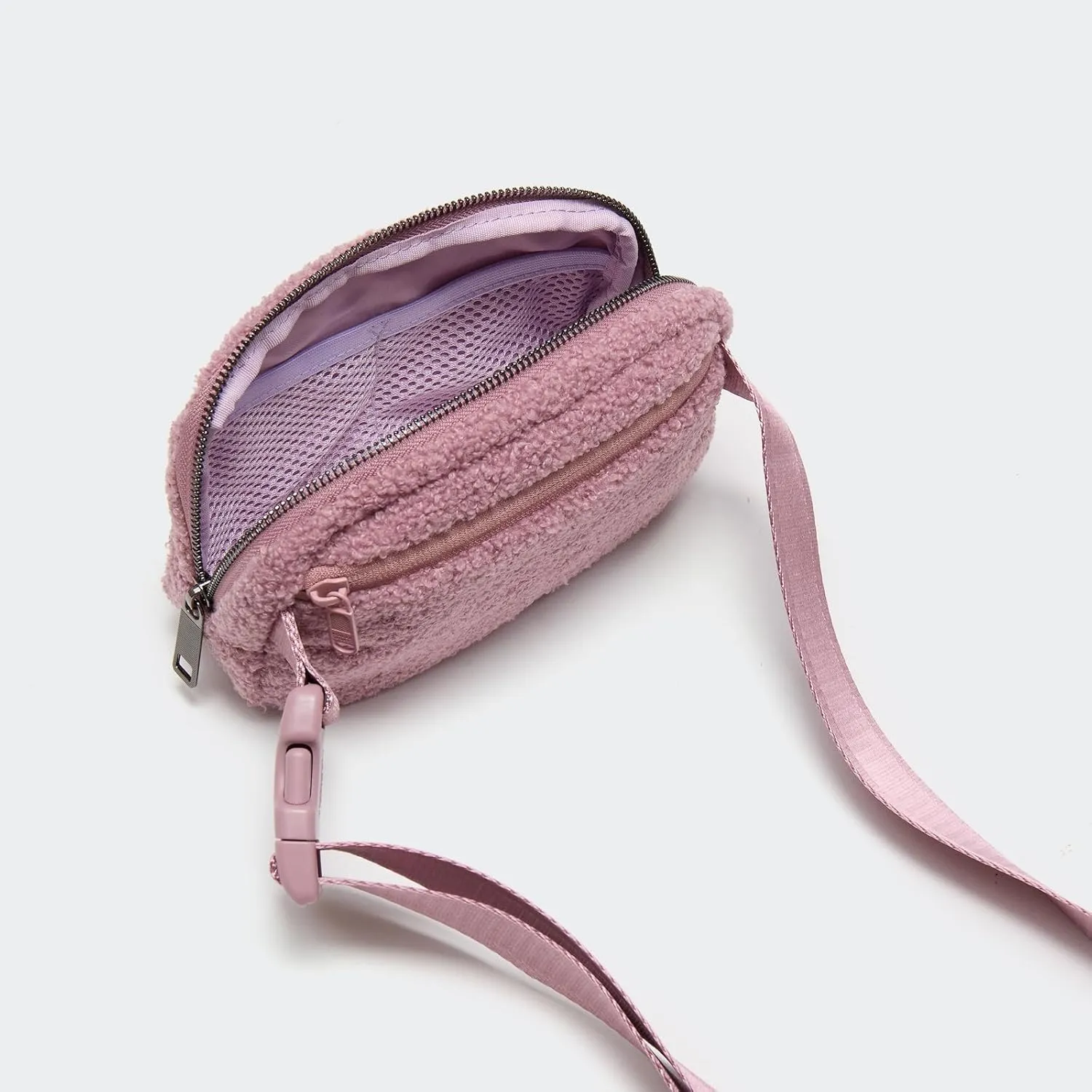 Pander Fanny pack Everywhere Fleece Belt Bag for Women and Men with Adjustable strap Belt, 1L. (Purple Lavender)