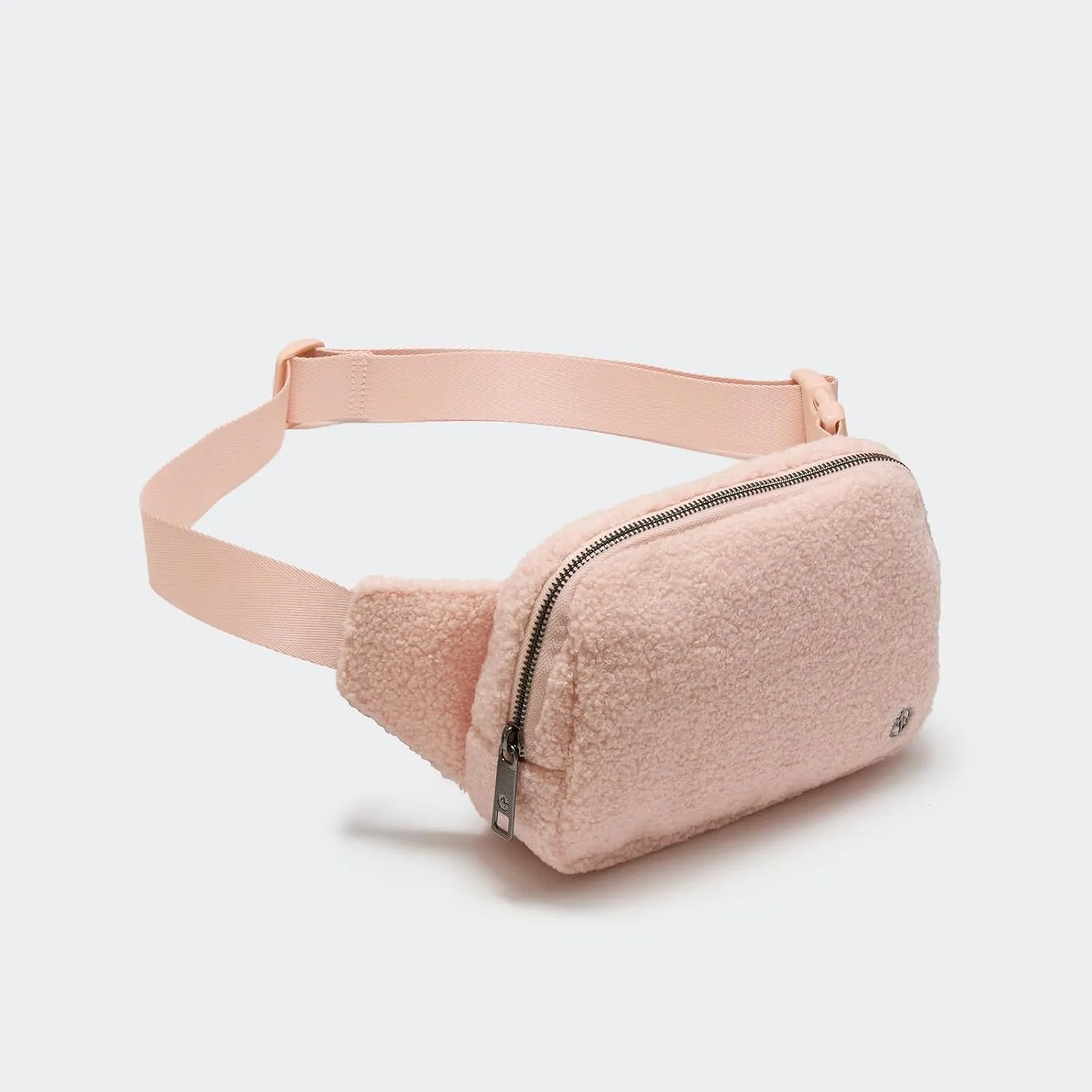 Pander Large 2L Fanny pack Everywhere Fleece Belt Bag for Women and Men with Adjustable strap Belt. (Cream Pink)