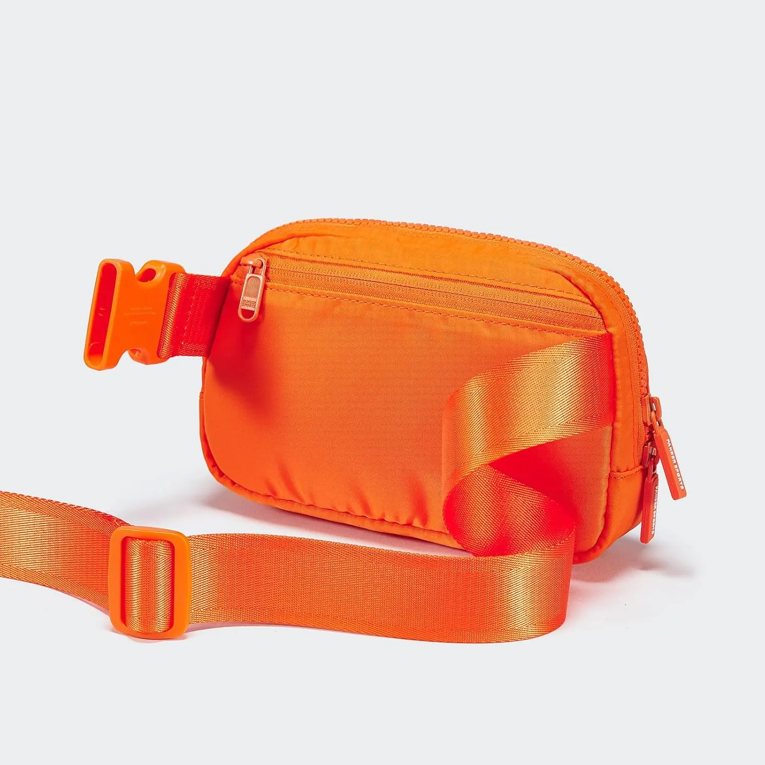 Pander Two Way Zipper Fanny Pack Nylon Everywhere Belt Bag for Women, Water Repellent Waist Packs, Crossbody Bags with Adjustable Strap (Dark Orange).