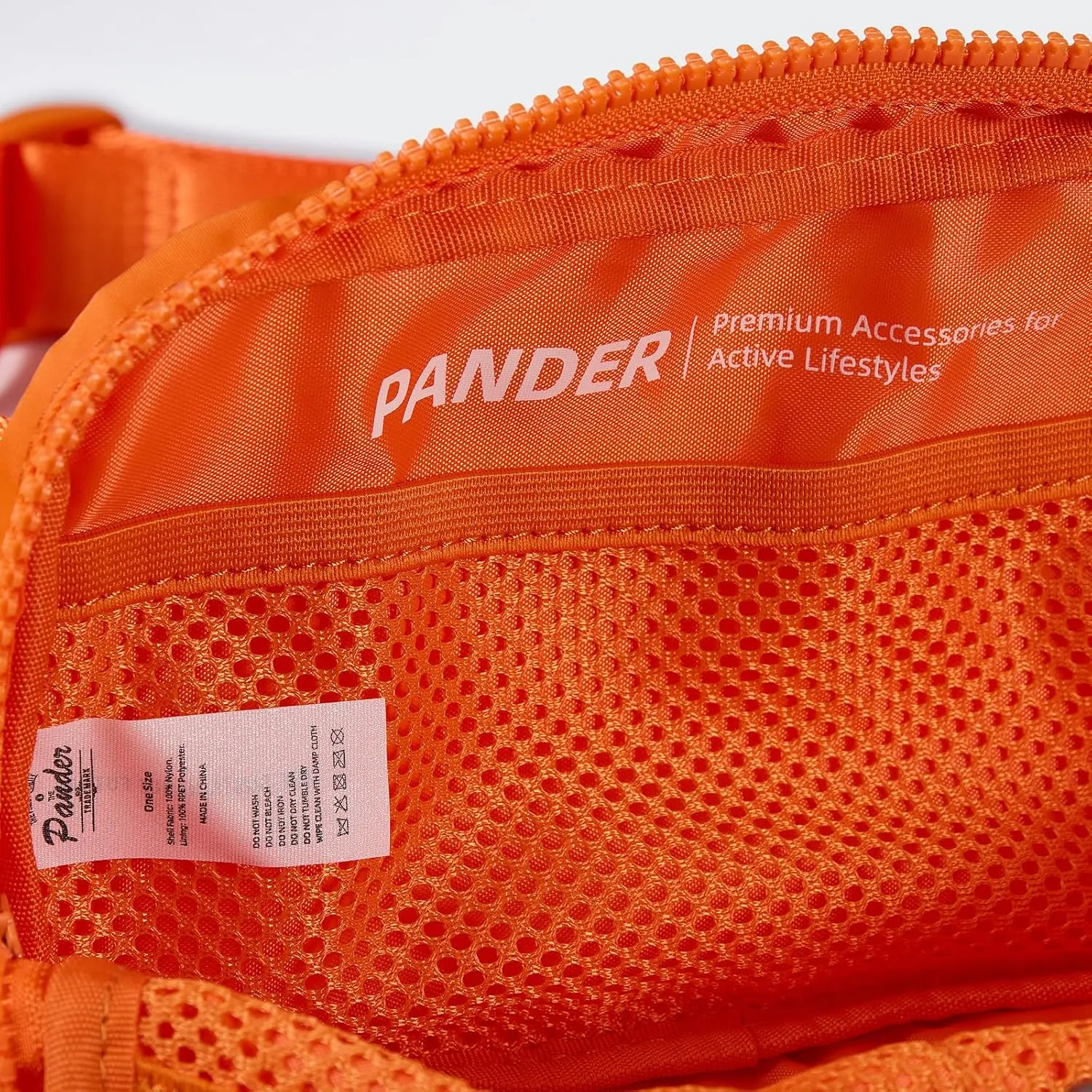 Pander Two Way Zipper Fanny Pack Nylon Everywhere Belt Bag for Women, Water Repellent Waist Packs, Crossbody Bags with Adjustable Strap (Dark Orange).