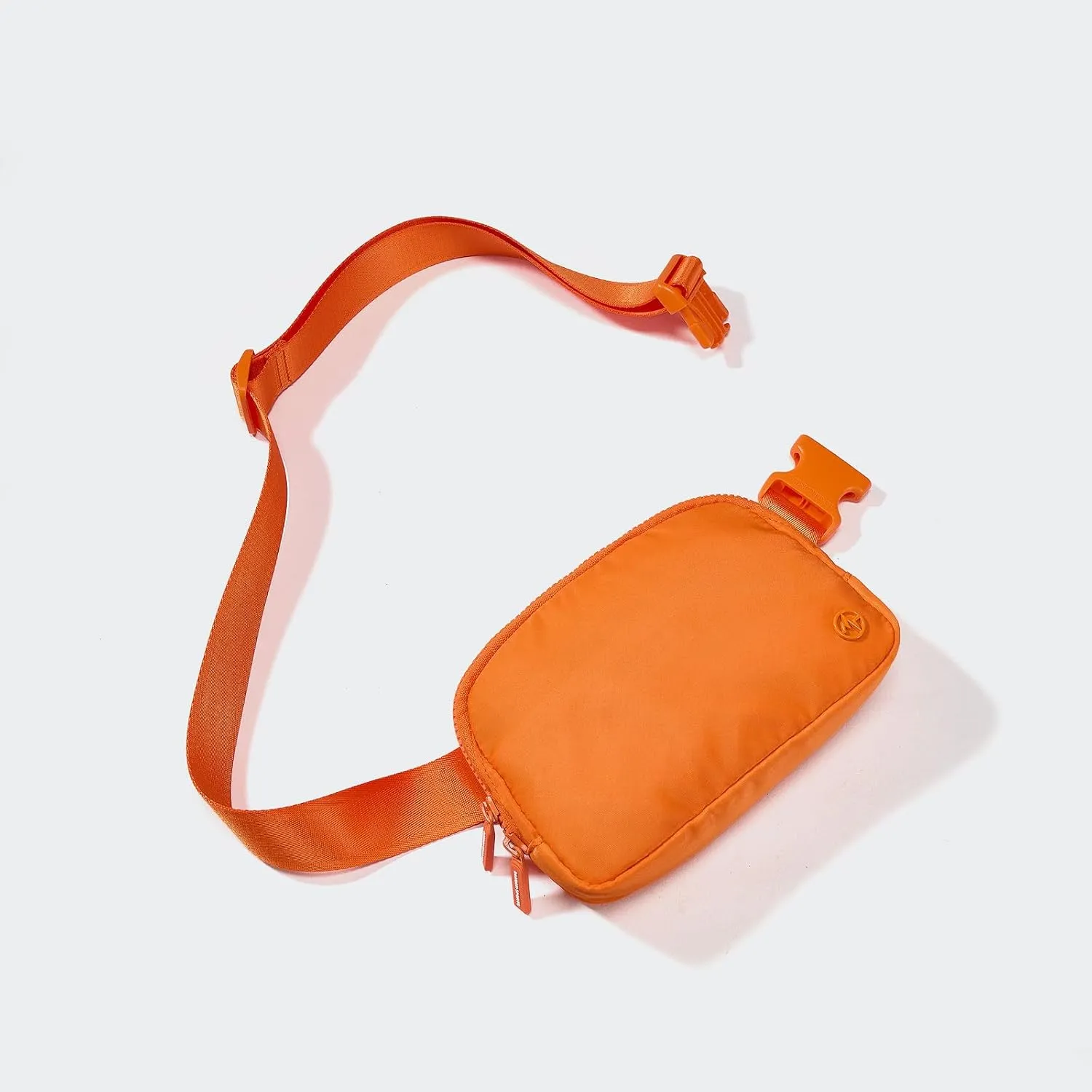 Pander Two Way Zipper Fanny Pack Nylon Everywhere Belt Bag for Women, Water Repellent Waist Packs, Crossbody Bags with Adjustable Strap (Dark Orange).
