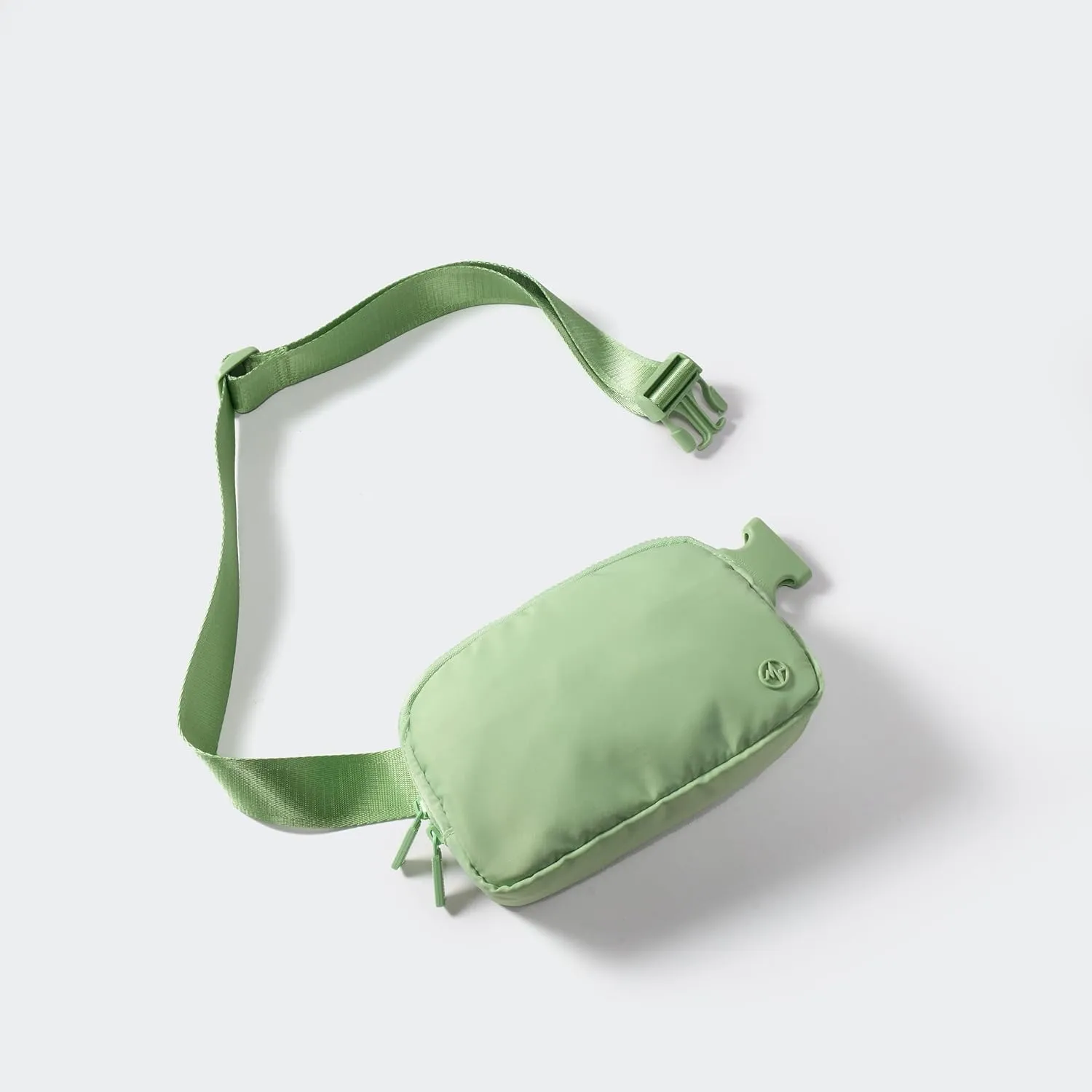 Pander Two Way Zipper Fanny Pack Nylon Everywhere Belt Bag for Women, Water Repellent Waist Packs, Crossbody Bags with Adjustable Strap. (Green Asparagus)