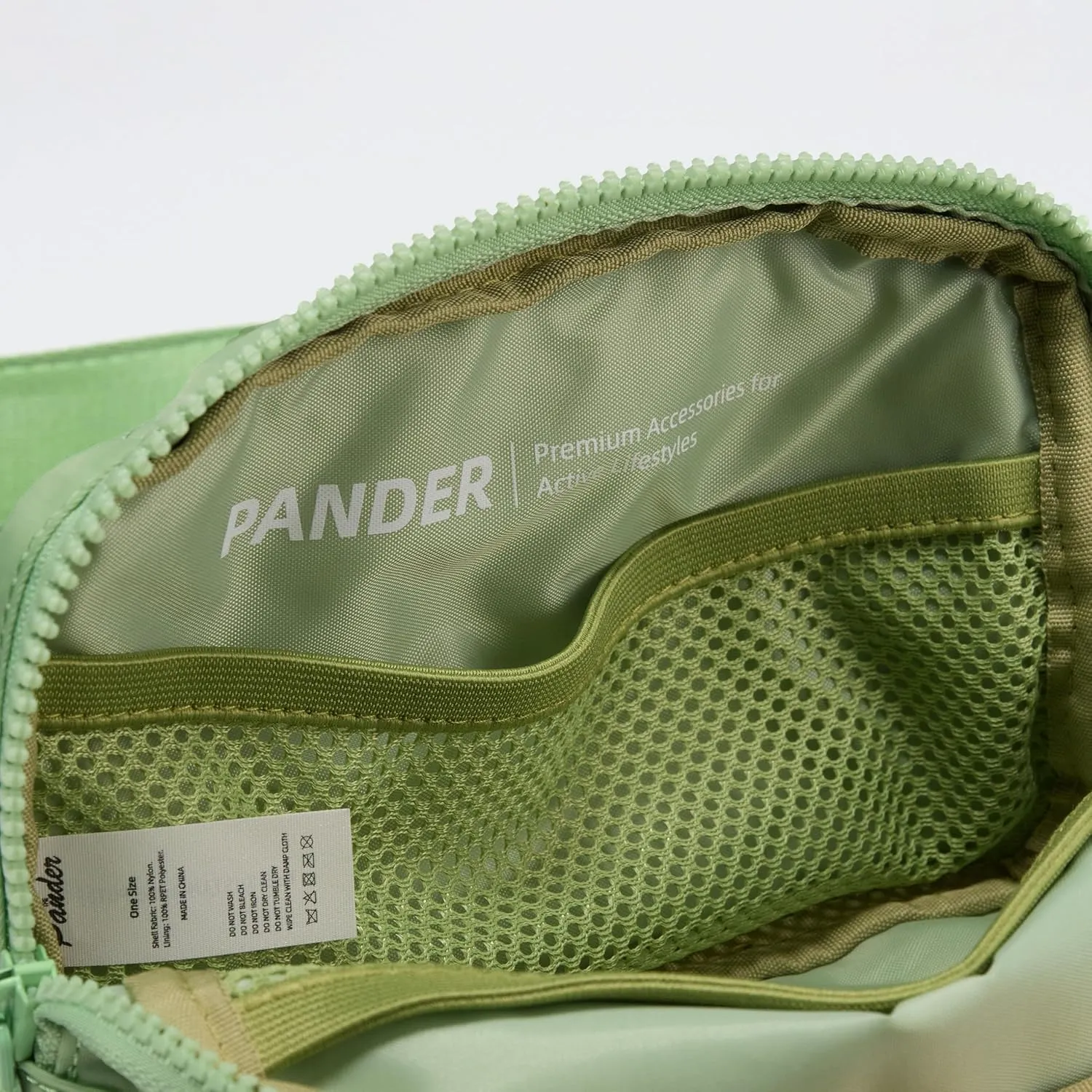 Pander Two Way Zipper Fanny Pack Nylon Everywhere Belt Bag for Women, Water Repellent Waist Packs, Crossbody Bags with Adjustable Strap. (Green Asparagus)