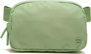 Pander Two Way Zipper Fanny Pack Nylon Everywhere Belt Bag for Women, Water Repellent Waist Packs, Crossbody Bags with Adjustable Strap. (Green Asparagus)