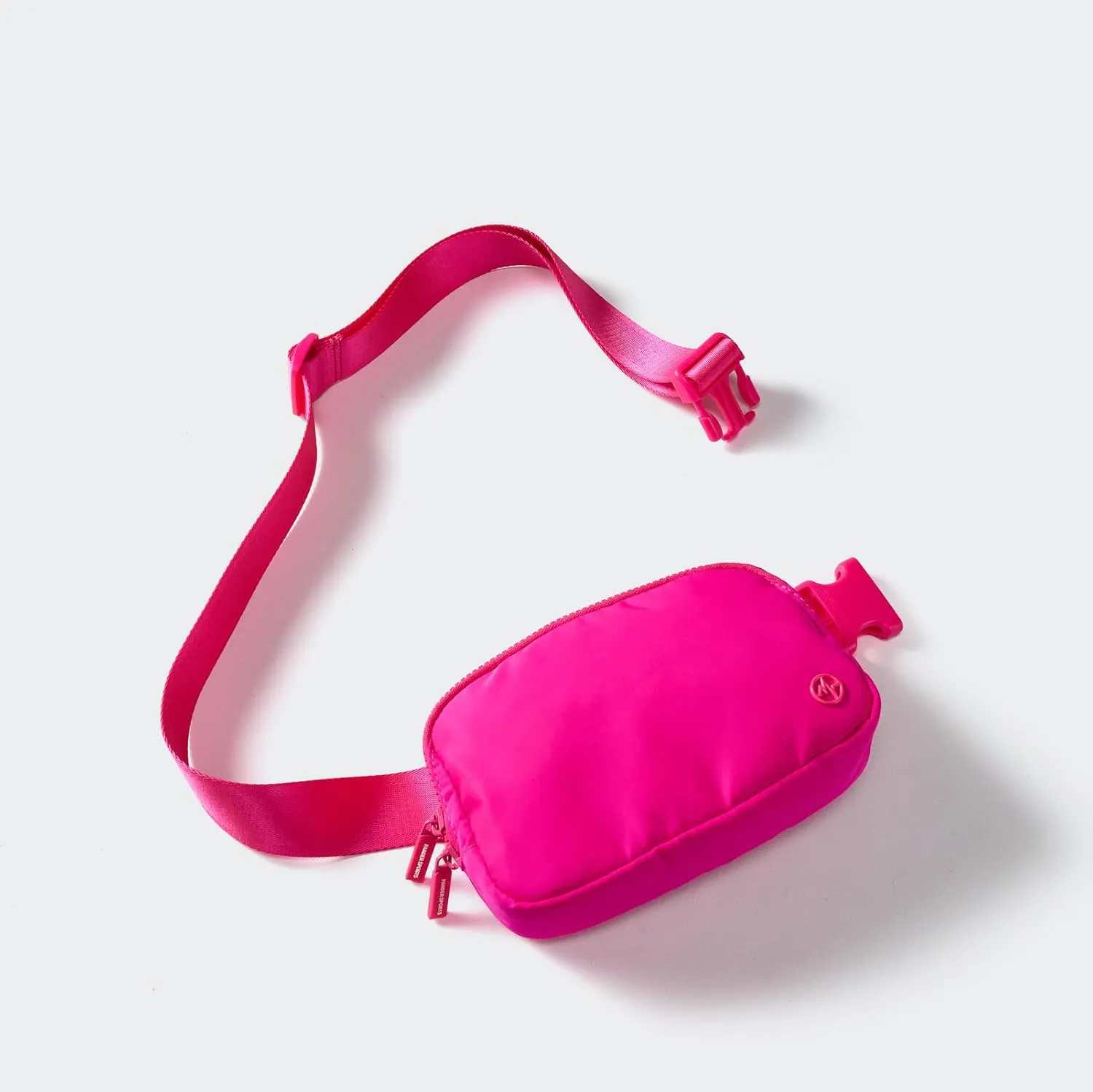 Pander Two Way Zipper Fanny Pack Nylon Everywhere Belt Bag for Women, Water Repellent Waist Packs, Crossbody Bags with Adjustable Strap (Sonic Pink).