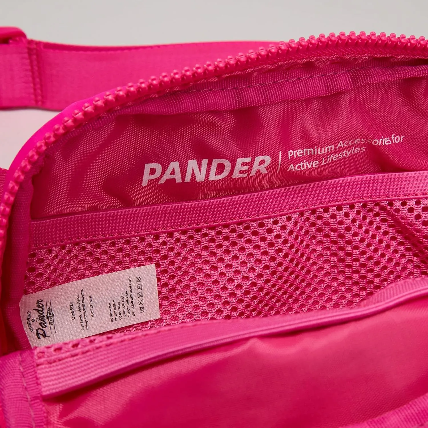 Pander Two Way Zipper Fanny Pack Nylon Everywhere Belt Bag for Women, Water Repellent Waist Packs, Crossbody Bags with Adjustable Strap (Sonic Pink).