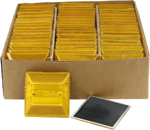 Peel-N-Stick Yellow Reflective Road Driveway Marker (50 Pack) - Yellow Pavement Markers - Yellow Reflective Road Marker