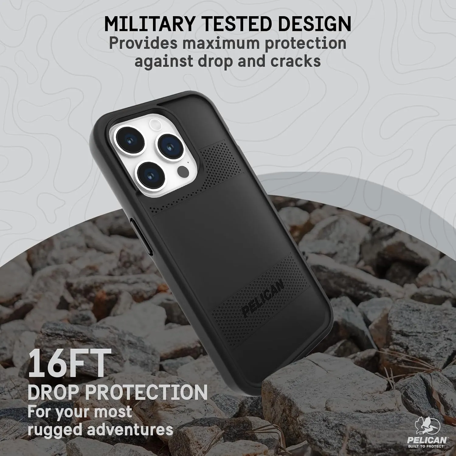 Pelican Protector Series - iPhone 15 Pro Case 6.1" [Compatible with MagSafe] Magnetic Phone Case with Anti-Scratch Tech [16ft MIL-Grade Drop Protection] Protective Cover for iPhone 15 Pro - Black