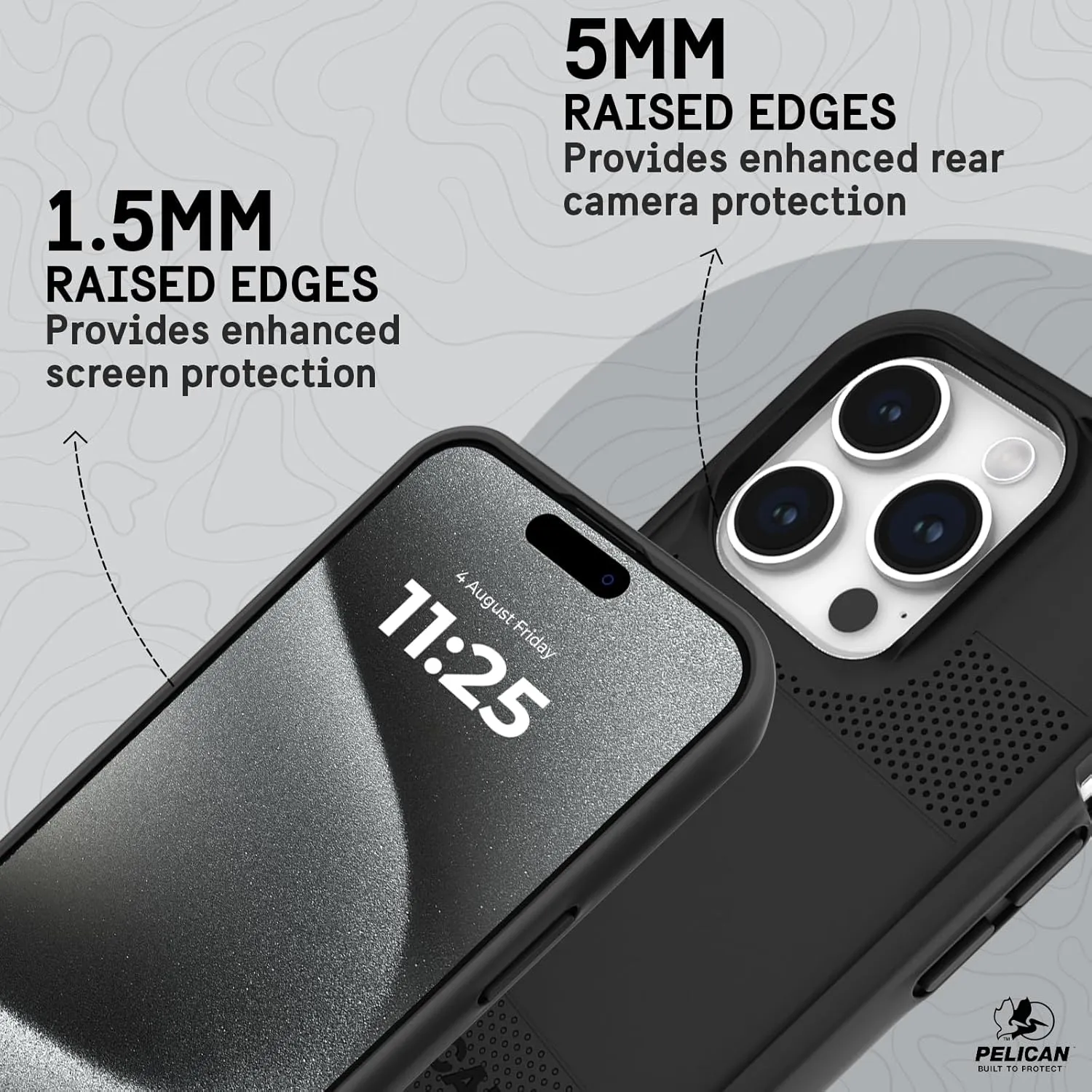 Pelican Protector Series - iPhone 15 Pro Case 6.1" [Compatible with MagSafe] Magnetic Phone Case with Anti-Scratch Tech [16ft MIL-Grade Drop Protection] Protective Cover for iPhone 15 Pro - Black