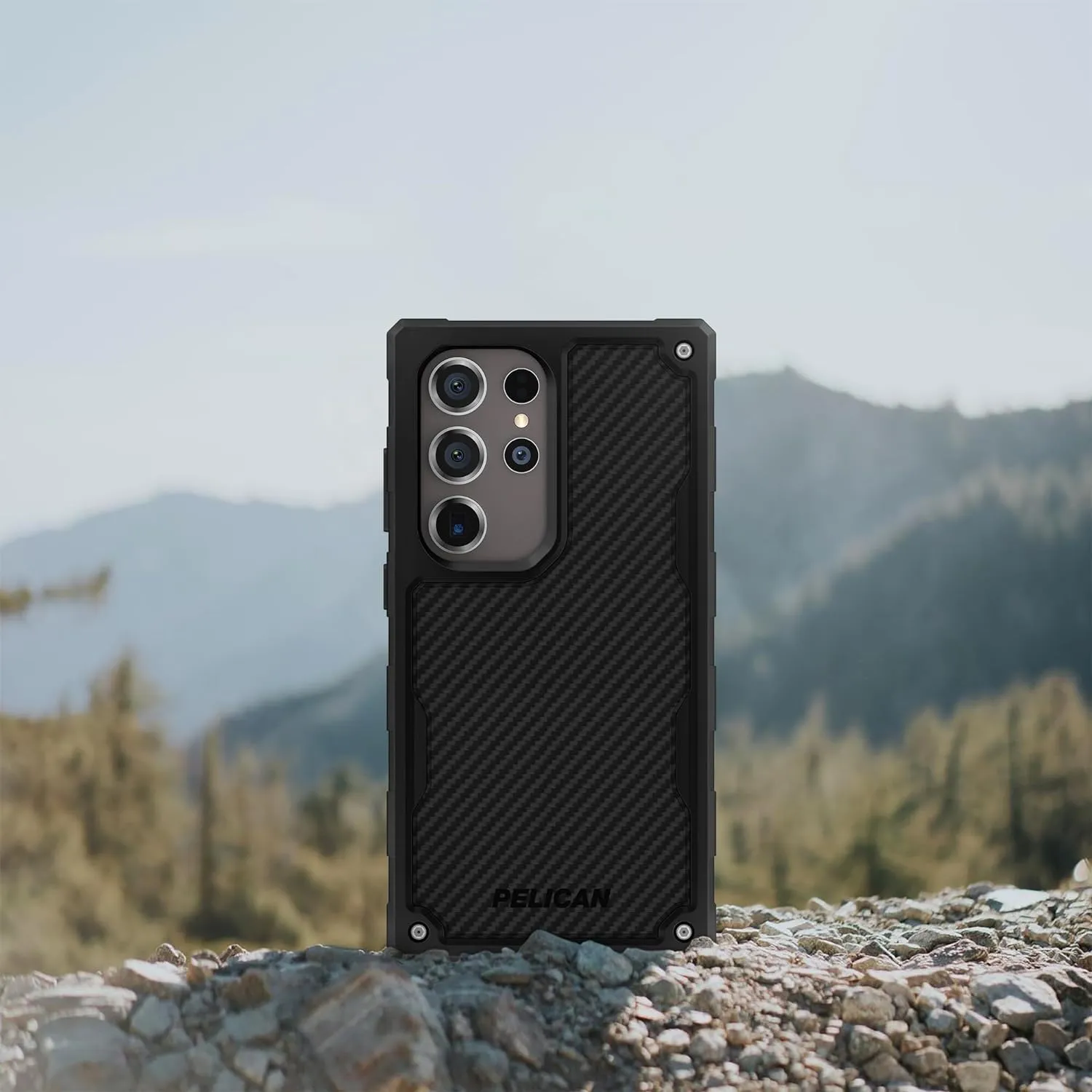 Pelican Shield - Samsung Galaxy S24 Ultra Case [6.8"] [Wireless Charging] [21ft MIL-STD Drop Protection] 2 Piece (Heavy Duty Cover and Belt Clip Holster Stand) Case for Samsung Galaxy S24 Ultra-Carbon